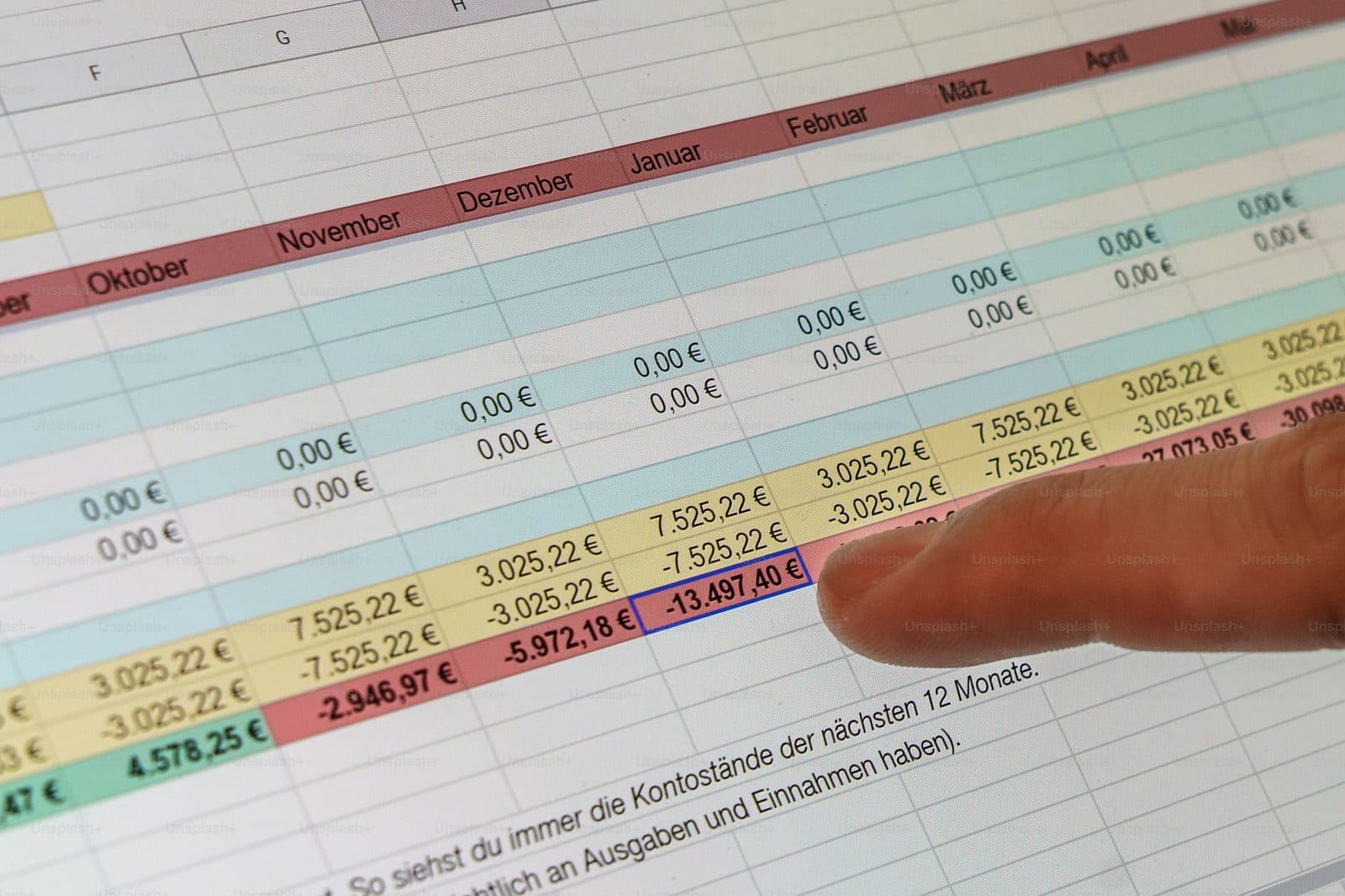 Allowance and deduction lines on a payroll sheet